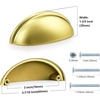 image:image5 PackProbrico Gold Cabinet Handles Bin Cup Drawer Pulls 3 Inch76mm Hole Center Cabinet Cup Pulls Kitchen Cabinet Hardware Shell Style Drawer Handles Knobs Modern Cabinet Pulls for Dresser Closet