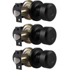 image:imageProbrico 10 Pack Black Privacy Locks Keyless Interior Door Knobs Cylindrical Shape Knob Contemporary Hardware for Bathroom BedroomBlack