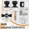 image:imageProbrico 10 Pack Black Privacy Locks Keyless Interior Door Knobs Cylindrical Shape Knob Contemporary Hardware for Bathroom BedroomBlack