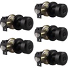 image:imageProbrico 10 Pack Black Privacy Locks Keyless Interior Door Knobs Cylindrical Shape Knob Contemporary Hardware for Bathroom BedroomBlack