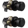 image:imageProbrico 10 Pack Black Privacy Locks Keyless Interior Door Knobs Cylindrical Shape Knob Contemporary Hardware for Bathroom BedroomBlack