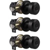 image:imageProbrico 10 Pack Black Privacy Locks Keyless Interior Door Knobs Cylindrical Shape Knob Contemporary Hardware for Bathroom BedroomBlack