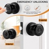 image:imageProbrico 10 Pack Black Privacy Locks Keyless Interior Door Knobs Cylindrical Shape Knob Contemporary Hardware for Bathroom BedroomBlack