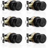 image:imageProbrico 10 Pack Black Privacy Locks Keyless Interior Door Knobs Cylindrical Shape Knob Contemporary Hardware for Bathroom BedroomBlack