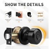 image:imageProbrico 10 Pack Black Privacy Locks Keyless Interior Door Knobs Cylindrical Shape Knob Contemporary Hardware for Bathroom BedroomBlack