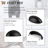 image:imageProbrico 10 Pack Modern Drawer Handles Black Cabinet Bin Cup Pulls 3 Inch Hole Center Kitchen Cabinet Hardware Cup Drawer Handles Knobs Dresser Closet Cabinet Handles