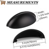image:imageProbrico 10 Pack Modern Drawer Handles Black Cabinet Bin Cup Pulls 3 Inch Hole Center Kitchen Cabinet Hardware Cup Drawer Handles Knobs Dresser Closet Cabinet Handles