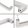 image:imageProbrico 10 Pack Square Bar Cabinet Pulls 712 inch 192mm Hole Center Matte Black Drawer Pulls Modern Handles for Kitchen Cabinets Stainless Steel Cupboard Closet HardwareBrushed Nickel