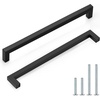 image:imageProbrico 10 Pack Square Bar Cabinet Pulls 712 inch 192mm Hole Center Matte Black Drawer Pulls Modern Handles for Kitchen Cabinets Stainless Steel Cupboard Closet HardwareBlack