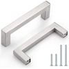 image:imageProbrico 10 Pack Square Bar Cabinet Pulls 712 inch 192mm Hole Center Matte Black Drawer Pulls Modern Handles for Kitchen Cabinets Stainless Steel Cupboard Closet HardwareBrushed Nickel