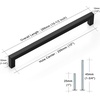 image:imageProbrico 10 Pack Square Bar Cabinet Pulls 712 inch 192mm Hole Center Matte Black Drawer Pulls Modern Handles for Kitchen Cabinets Stainless Steel Cupboard Closet HardwareBlack