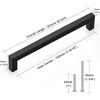 image:imageProbrico 10 Pack Square Bar Cabinet Pulls 712 inch 192mm Hole Center Matte Black Drawer Pulls Modern Handles for Kitchen Cabinets Stainless Steel Cupboard Closet HardwareBlack