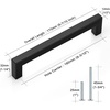 image:imageProbrico 10 Pack Square Bar Cabinet Pulls 712 inch 192mm Hole Center Matte Black Drawer Pulls Modern Handles for Kitchen Cabinets Stainless Steel Cupboard Closet HardwareBlack