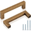 image:imageProbrico 10 Pack Square Bar Cabinet Pulls 712 inch 192mm Hole Center Matte Black Drawer Pulls Modern Handles for Kitchen Cabinets Stainless Steel Cupboard Closet HardwareAntique Brass
