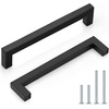 image:imageProbrico 10 Pack Square Bar Cabinet Pulls 712 inch 192mm Hole Center Matte Black Drawer Pulls Modern Handles for Kitchen Cabinets Stainless Steel Cupboard Closet HardwareBlack