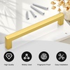 image:imageProbrico 10 Pack Square Bar Cabinet Pulls 712 inch 192mm Hole Center Matte Black Drawer Pulls Modern Handles for Kitchen Cabinets Stainless Steel Cupboard Closet HardwareGold