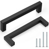 image:imageProbrico 10 Pack Square Bar Cabinet Pulls 712 inch 192mm Hole Center Matte Black Drawer Pulls Modern Handles for Kitchen Cabinets Stainless Steel Cupboard Closet HardwareBlack