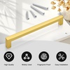 image:imageProbrico 10 Pack Square Bar Cabinet Pulls 712 inch 192mm Hole Center Matte Black Drawer Pulls Modern Handles for Kitchen Cabinets Stainless Steel Cupboard Closet HardwareGold