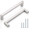 image:imageProbrico 10 Pack Square Bar Cabinet Pulls 712 inch 192mm Hole Center Matte Black Drawer Pulls Modern Handles for Kitchen Cabinets Stainless Steel Cupboard Closet HardwareBrushed Nickel
