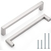 image:imageProbrico 10 Pack Square Bar Cabinet Pulls 712 inch 192mm Hole Center Matte Black Drawer Pulls Modern Handles for Kitchen Cabinets Stainless Steel Cupboard Closet HardwareBrushed Nickel