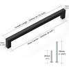 image:imageProbrico 10 Pack Square Bar Cabinet Pulls 712 inch 192mm Hole Center Matte Black Drawer Pulls Modern Handles for Kitchen Cabinets Stainless Steel Cupboard Closet HardwareBlack