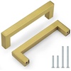 image:imageProbrico 10 Pack Square Bar Cabinet Pulls 712 inch 192mm Hole Center Matte Black Drawer Pulls Modern Handles for Kitchen Cabinets Stainless Steel Cupboard Closet HardwareGold