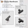 image:imageProbrico 10 Pack Square Bar Cabinet Pulls 712 inch 192mm Hole Center Matte Black Drawer Pulls Modern Handles for Kitchen Cabinets Stainless Steel Cupboard Closet HardwareBlack