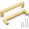 image:imageProbrico 10 Pack Square Bar Cabinet Pulls 712 inch 192mm Hole Center Matte Black Drawer Pulls Modern Handles for Kitchen Cabinets Stainless Steel Cupboard Closet HardwareGold
