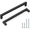 image:imageProbrico 10 Pack Square Bar Cabinet Pulls 712 inch 192mm Hole Center Matte Black Drawer Pulls Modern Handles for Kitchen Cabinets Stainless Steel Cupboard Closet HardwareBlack