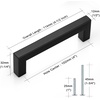 image:imageProbrico 10 Pack Square Bar Cabinet Pulls 712 inch 192mm Hole Center Matte Black Drawer Pulls Modern Handles for Kitchen Cabinets Stainless Steel Cupboard Closet HardwareBlack