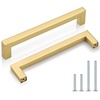 image:imageProbrico 10 Pack Square Bar Cabinet Pulls 712 inch 192mm Hole Center Matte Black Drawer Pulls Modern Handles for Kitchen Cabinets Stainless Steel Cupboard Closet HardwareGold