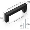 image:imageProbrico 10 Pack Square Bar Cabinet Pulls 712 inch 192mm Hole Center Matte Black Drawer Pulls Modern Handles for Kitchen Cabinets Stainless Steel Cupboard Closet HardwareBlack