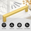 image:imageProbrico 10 Pack Square Bar Cabinet Pulls 712 inch 192mm Hole Center Matte Black Drawer Pulls Modern Handles for Kitchen Cabinets Stainless Steel Cupboard Closet HardwareGold