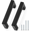 image:imageProbrico 10 Pack Square Bar Cabinet Pulls 712 inch 192mm Hole Center Matte Black Drawer Pulls Modern Handles for Kitchen Cabinets Stainless Steel Cupboard Closet HardwareBlack