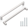 image:imageProbrico 10 Pack Square Bar Cabinet Pulls 712 inch 192mm Hole Center Matte Black Drawer Pulls Modern Handles for Kitchen Cabinets Stainless Steel Cupboard Closet HardwareBrushed Nickel