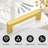 image:imageProbrico 10 Pack Square Bar Cabinet Pulls 712 inch 192mm Hole Center Matte Black Drawer Pulls Modern Handles for Kitchen Cabinets Stainless Steel Cupboard Closet HardwareGold