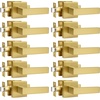 image:imageProbrico 10 Pack Square Brushed Gold Passage Door Handle Heavy Duty Keyless Door Lever Lock for Hallway Closet Interior Satin Brass Door Knobs LocksetGold