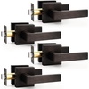 image:imageProbrico 10 Pack Square Brushed Gold Passage Door Handle Heavy Duty Keyless Door Lever Lock for Hallway Closet Interior Satin Brass Door Knobs LocksetOil Rubbed Bronze