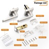 image:imageProbrico 10 Pack Square Brushed Gold Passage Door Handle Heavy Duty Keyless Door Lever Lock for Hallway Closet Interior Satin Brass Door Knobs LocksetBrushed Nickel