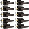 image:imageProbrico 10 Pack Square Brushed Gold Passage Door Handle Heavy Duty Keyless Door Lever Lock for Hallway Closet Interior Satin Brass Door Knobs LocksetOil Rubbed Bronze