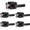 image:imageProbrico 10 Pack Square Brushed Gold Passage Door Handle Heavy Duty Keyless Door Lever Lock for Hallway Closet Interior Satin Brass Door Knobs LocksetBlack