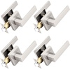 image:imageProbrico 10 Pack Square Brushed Gold Passage Door Handle Heavy Duty Keyless Door Lever Lock for Hallway Closet Interior Satin Brass Door Knobs LocksetBrushed Nickel