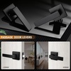 image:imageProbrico 10 Pack Square Brushed Gold Passage Door Handle Heavy Duty Keyless Door Lever Lock for Hallway Closet Interior Satin Brass Door Knobs LocksetBlack