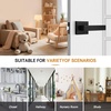 image:imageProbrico 10 Pack Square Brushed Gold Passage Door Handle Heavy Duty Keyless Door Lever Lock for Hallway Closet Interior Satin Brass Door Knobs LocksetBlack