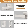 image:imageProbrico 10 Pack Square Brushed Gold Passage Door Handle Heavy Duty Keyless Door Lever Lock for Hallway Closet Interior Satin Brass Door Knobs LocksetBrushed Nickel