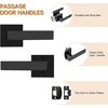 image:imageProbrico 10 Pack Square Brushed Gold Passage Door Handle Heavy Duty Keyless Door Lever Lock for Hallway Closet Interior Satin Brass Door Knobs LocksetBlack