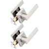 image:imageProbrico 10 Pack Square Brushed Gold Passage Door Handle Heavy Duty Keyless Door Lever Lock for Hallway Closet Interior Satin Brass Door Knobs LocksetBrushed Nickel