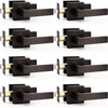 image:imageProbrico 10 Pack Square Brushed Gold Passage Door Handle Heavy Duty Keyless Door Lever Lock for Hallway Closet Interior Satin Brass Door Knobs LocksetOil Rubbed Bronze