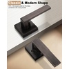 image:imageProbrico 10 Pack Square Brushed Gold Passage Door Handle Heavy Duty Keyless Door Lever Lock for Hallway Closet Interior Satin Brass Door Knobs LocksetOil Rubbed Bronze