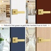 image:imageProbrico 10 Pack Square Brushed Gold Passage Door Handle Heavy Duty Keyless Door Lever Lock for Hallway Closet Interior Satin Brass Door Knobs LocksetGold